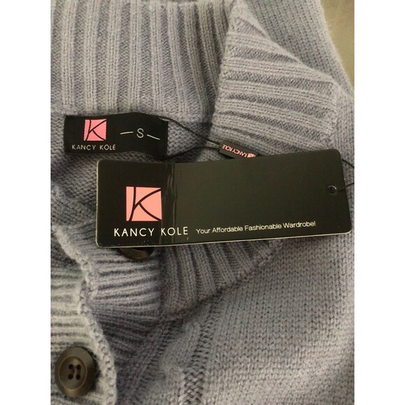 Kancy Kole S Cardigan Sweater Gray Blue Long Sl Soft Button Down Small Pockets - Picture 5 of 8